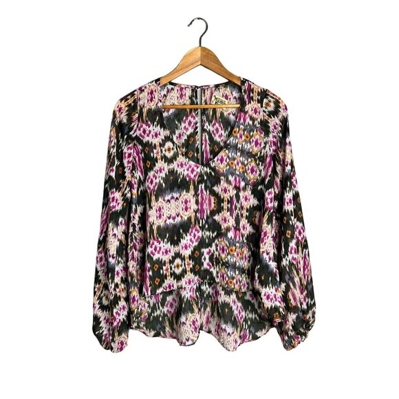 NEW Show Me Your Mumu Chelsey St. Gaudens Top Ikat Semi-Sheer High-Low Small - Picture 2 of 10